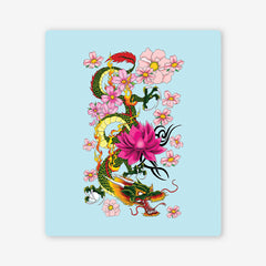 Cherry Blossom Chinese Dragon Two Player Mat