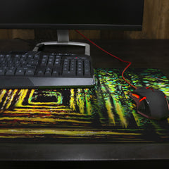 Yellow Maze Thin Desk Mat