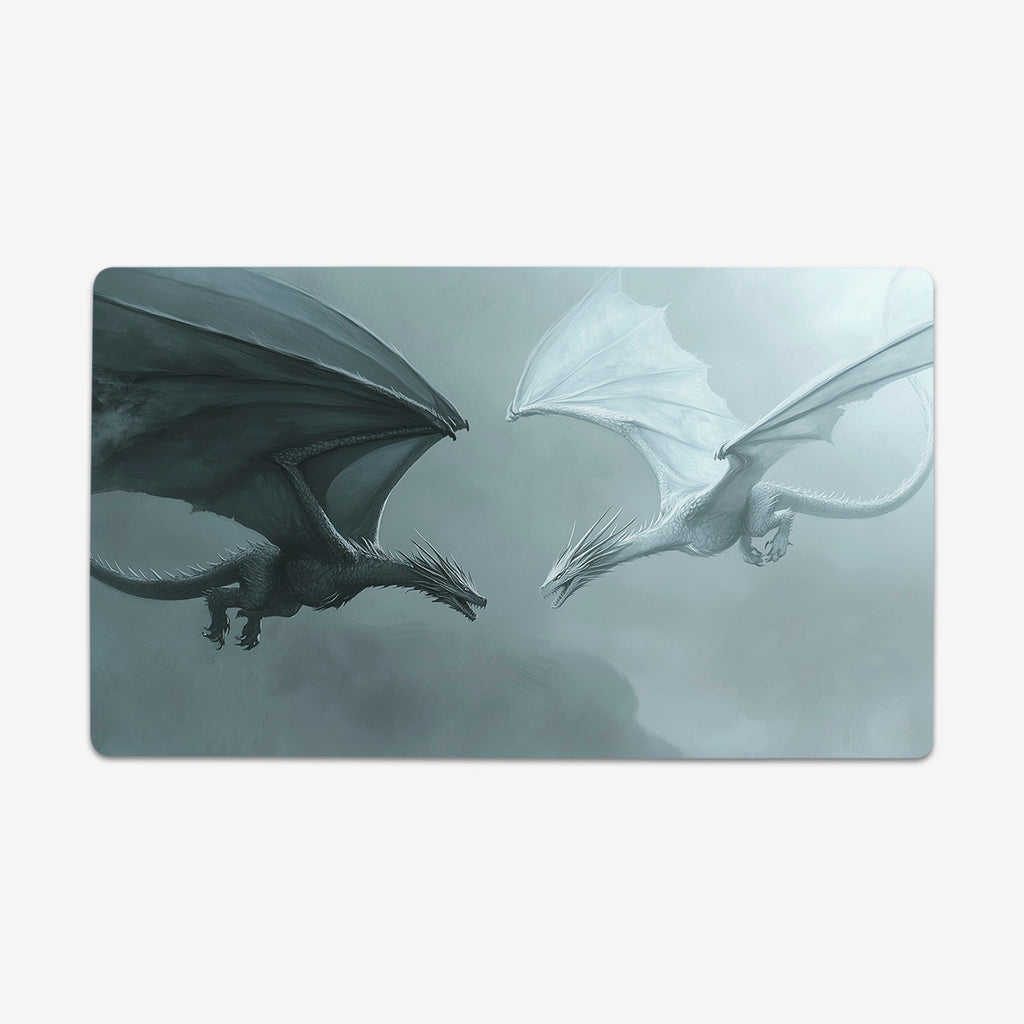 Black and White Dragons Playmat