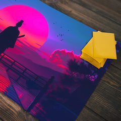 Geisha In The Neon Moonlight Playmat