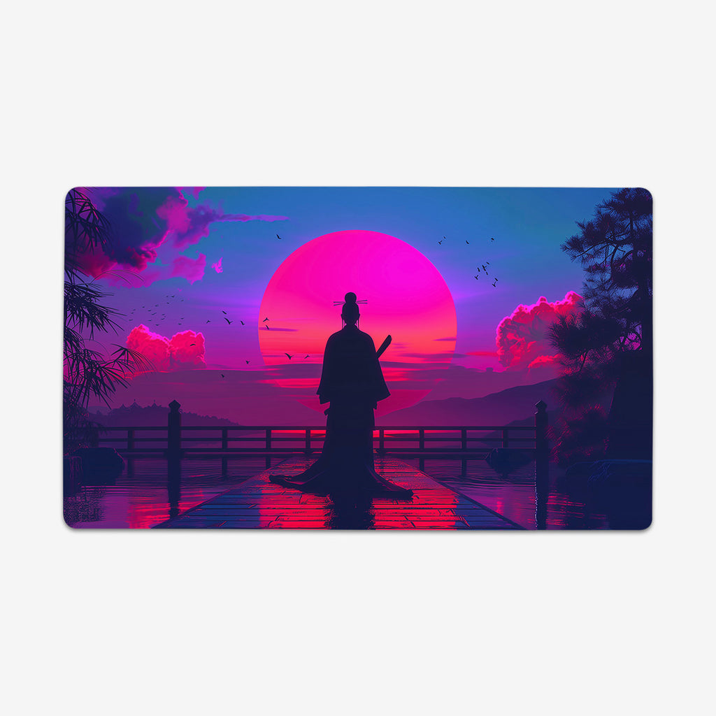 Geisha In The Neon Moonlight Playmat