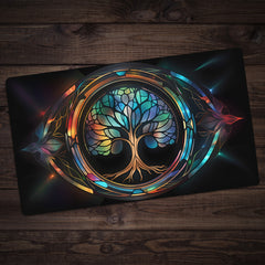 Astral Stained Glass Tree Of Life Playmat