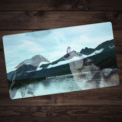 Mountain Wolf And Raven Playmat