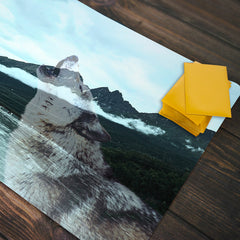 Mountain Wolf And Raven Playmat