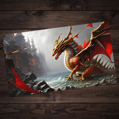 Fiery Red Dragon Playmat
