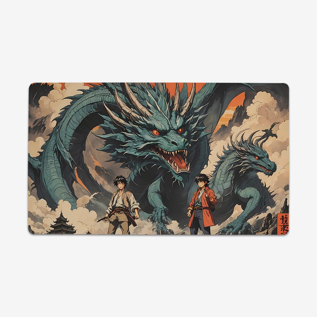 Retro Style Dragon Poster Playmat