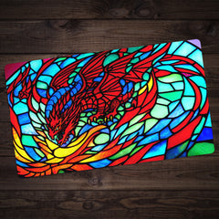 Red Stained Glass Dragon Playmat
