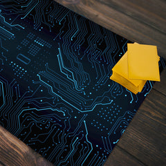 Blue Circuit Board Playmat