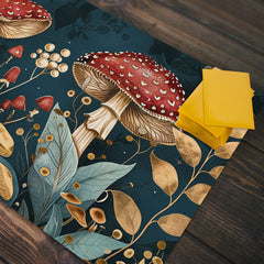 Agaric Mushrooms and Leaves Playmat
