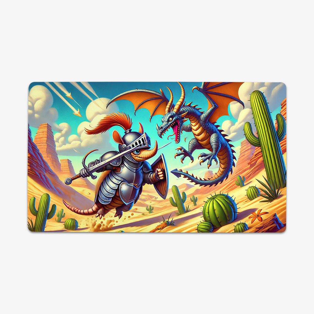 Armoredilla Fights Dragon Playmat