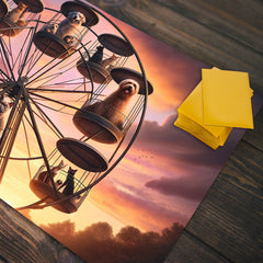 Cats And Dogs On Ferris Wheel Playmat