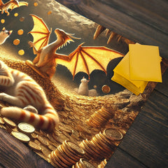 Golden Nap With Cats And Dragons Playmat