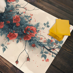 Skull and Red Roses Playmat