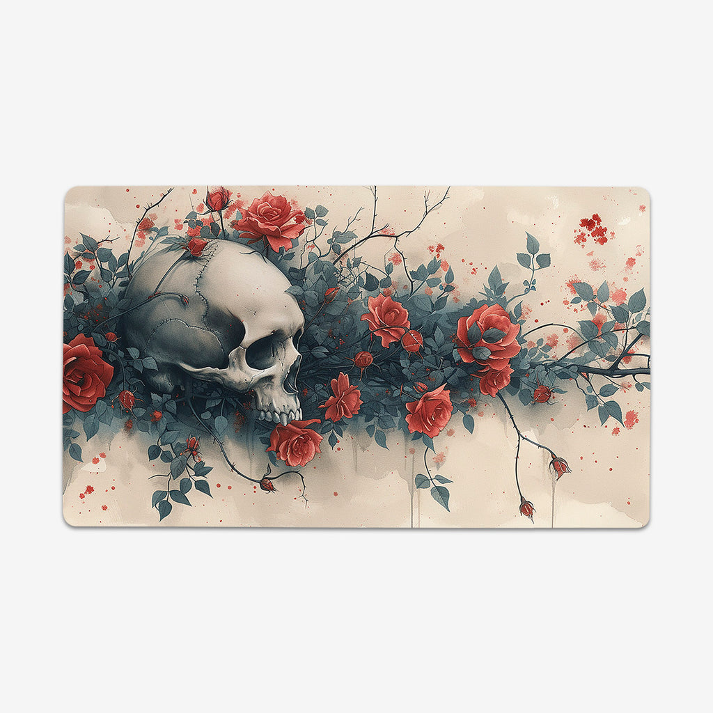 Skull and Red Roses Playmat