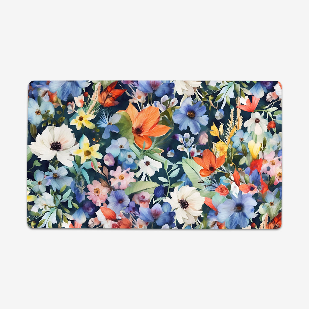 Orange, Blue and White Floral Playmat