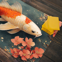 Japanese Carp And Flowers Playmat