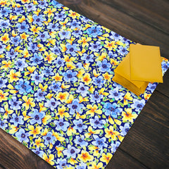 Soft Blue Yellow Florals Playmat