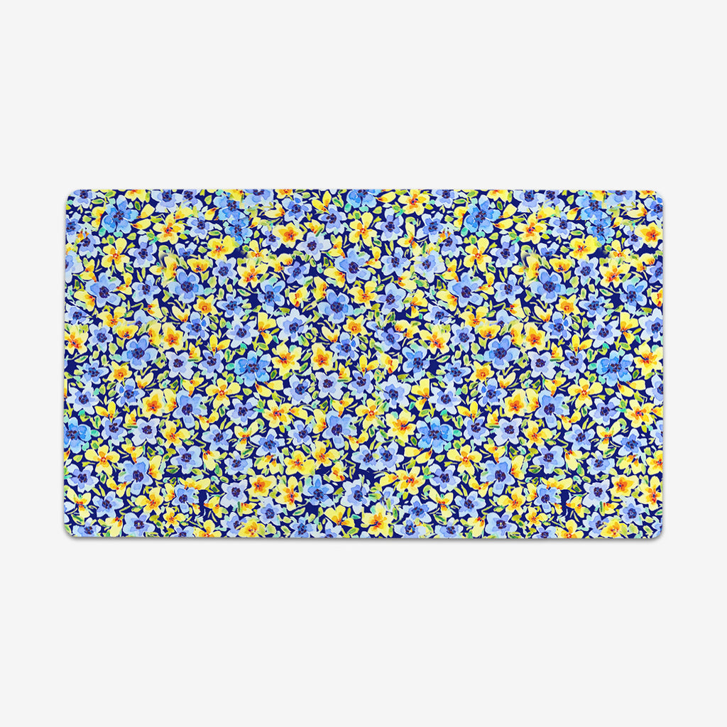 Soft Blue Yellow Florals Playmat