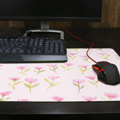 Tulip Cluster Pink Thin Desk Mat
