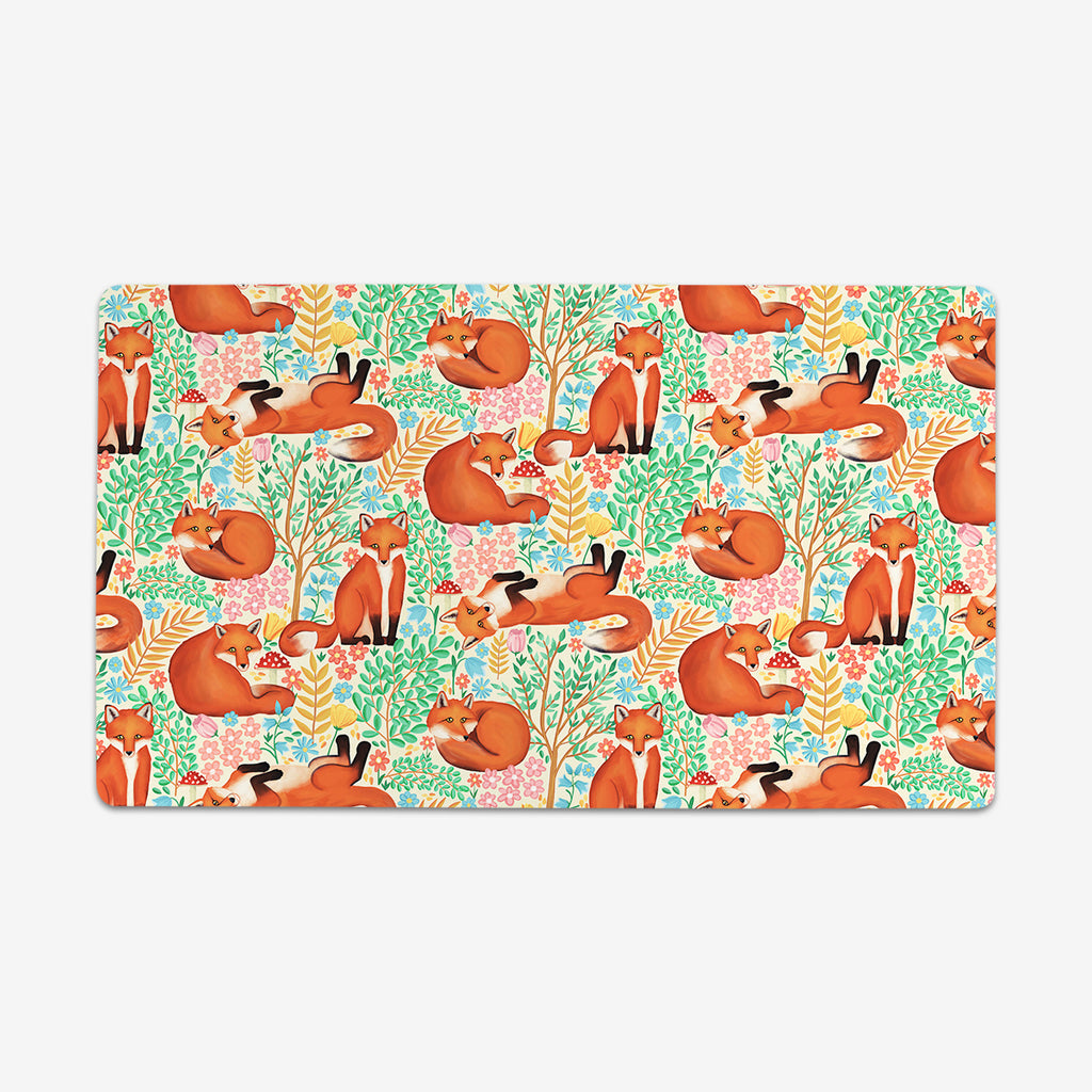 Little Foxes in a Fantasy Forest Thin Desk Mat