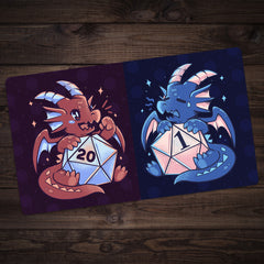 Red And Blue Dragons Playmat