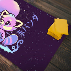 Retrowave Pastel Red Panda Playmat