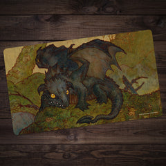 Black Wyrmling Dragon Playmat