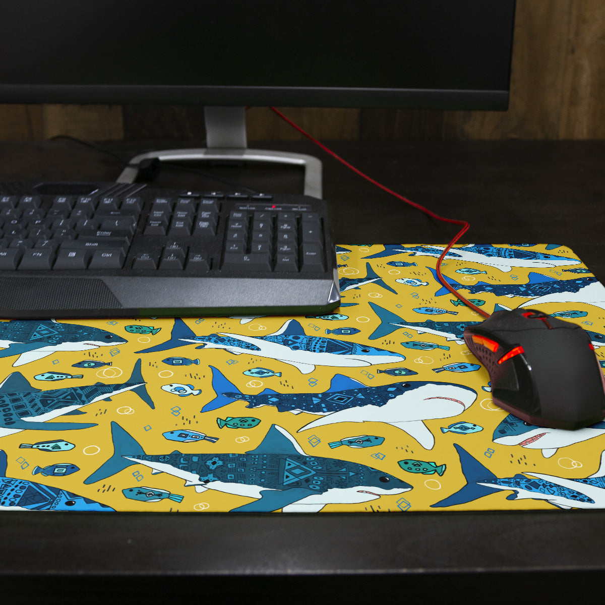 Sharks and Fish Thin Desk Mat – Inked Gaming