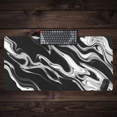 Black and White Flow Extended Mousepad