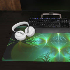 Aqua Cross And Circles Extended Mousepad