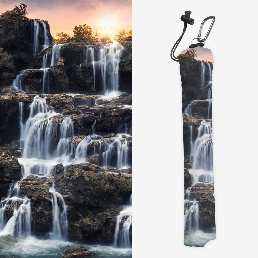 AI Waterfall Sunset Playmat Bag