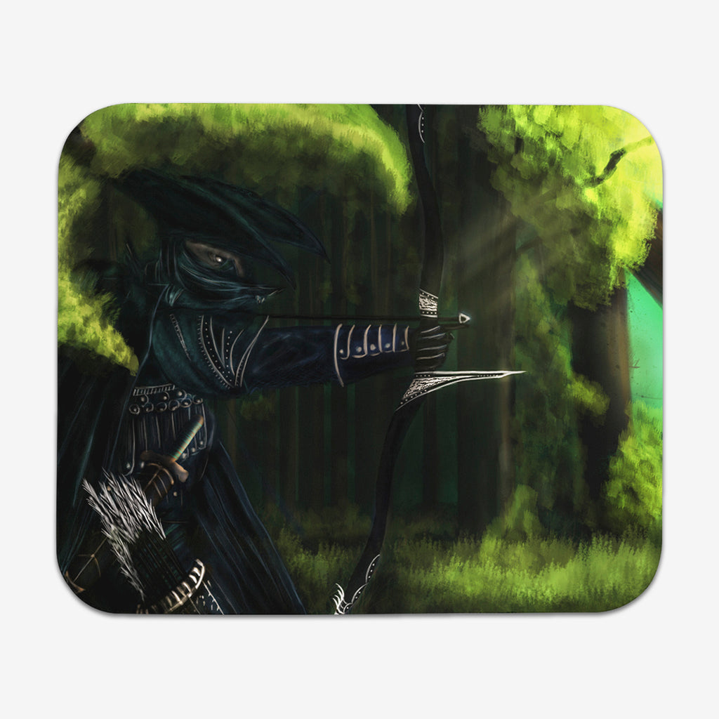Archer In The Green Forest Mousepad - Carbon Beaver - Mockup