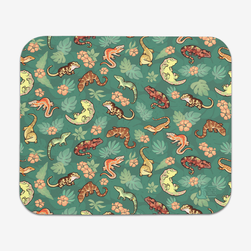 Gecko Family Mousepad - Colordrilos - Mockup - Green