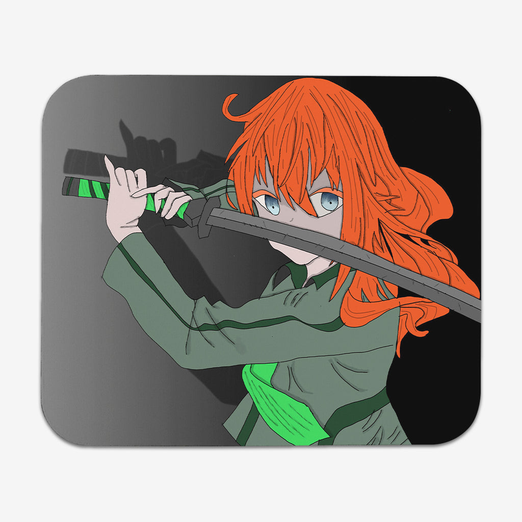 Red Head Warrior Mousepad - Derek Shaffer - Mockup