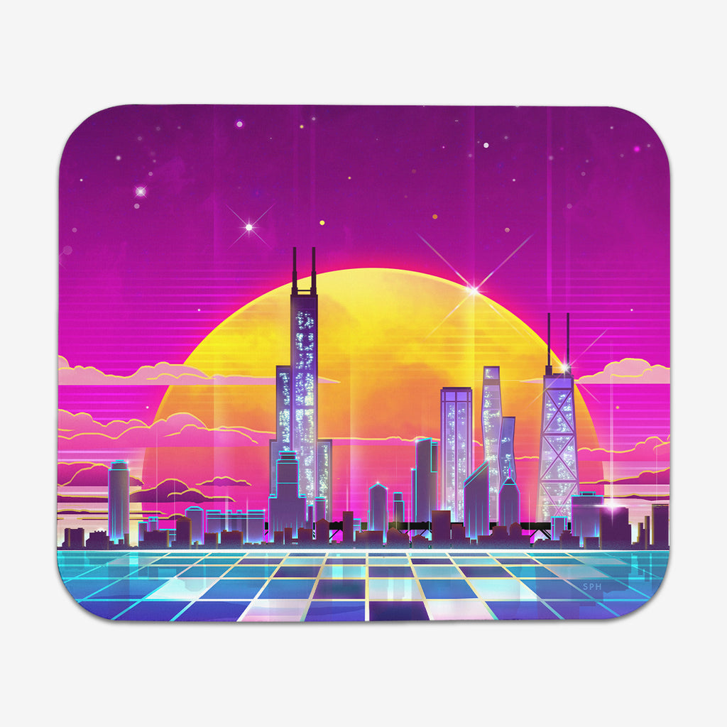 Synthwave Chicago Mousepad - Forge22 - Mockup