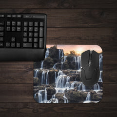 AI Waterfall Sunset Mousepad - Inked Gaming - AI - Lifestyle