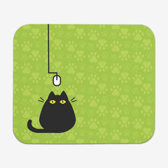 Cat and (Computer) Mouse Mousepad - Inked Gaming - EG - Mockup - Green