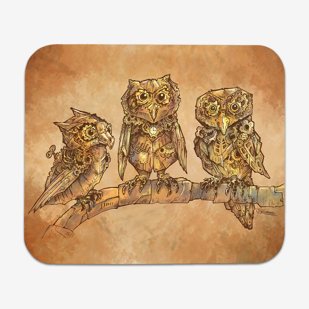 Owls Three Mousepad - Jessica Feinberg - Mockup