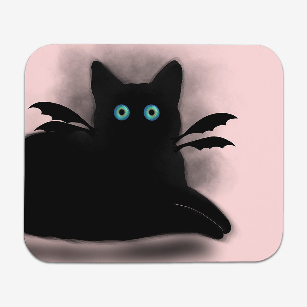 Demon Black Cat Mousepad - Katiria Cortes - Mockup