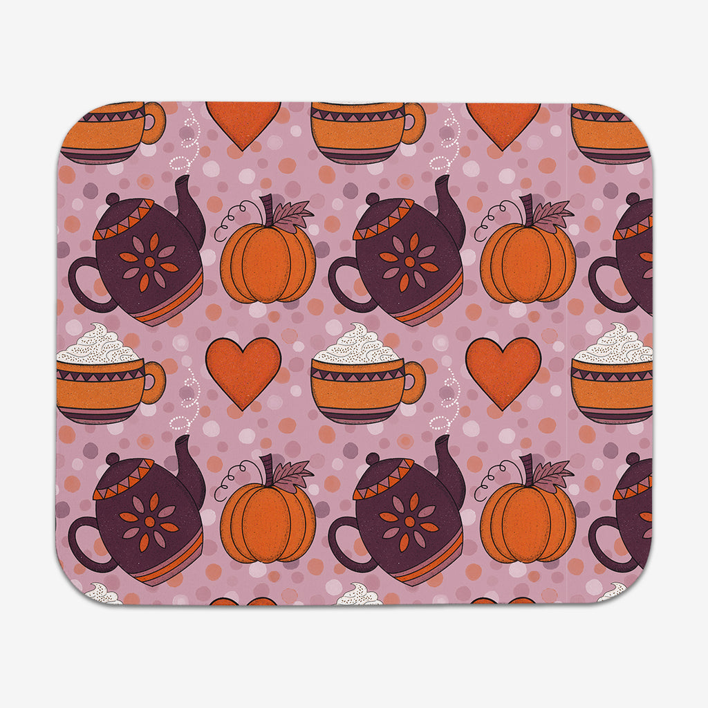 Pumpkin Spice Pattern Mousepad - Melanie Shovelski - Mockup