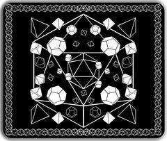 D20 Polyhedral Dice Set Mousepad - PeckNOrder - Mockup - Black