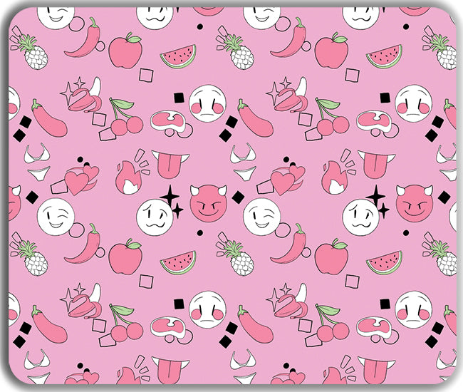 Flirty Emoji Pattern Mousepad - PeckNOrder - Mockup