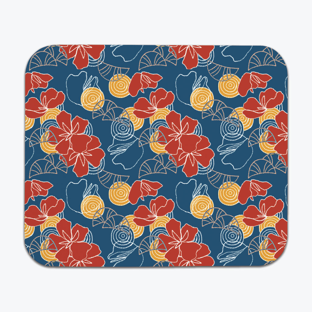 Tropical Floral Shells Mousepad