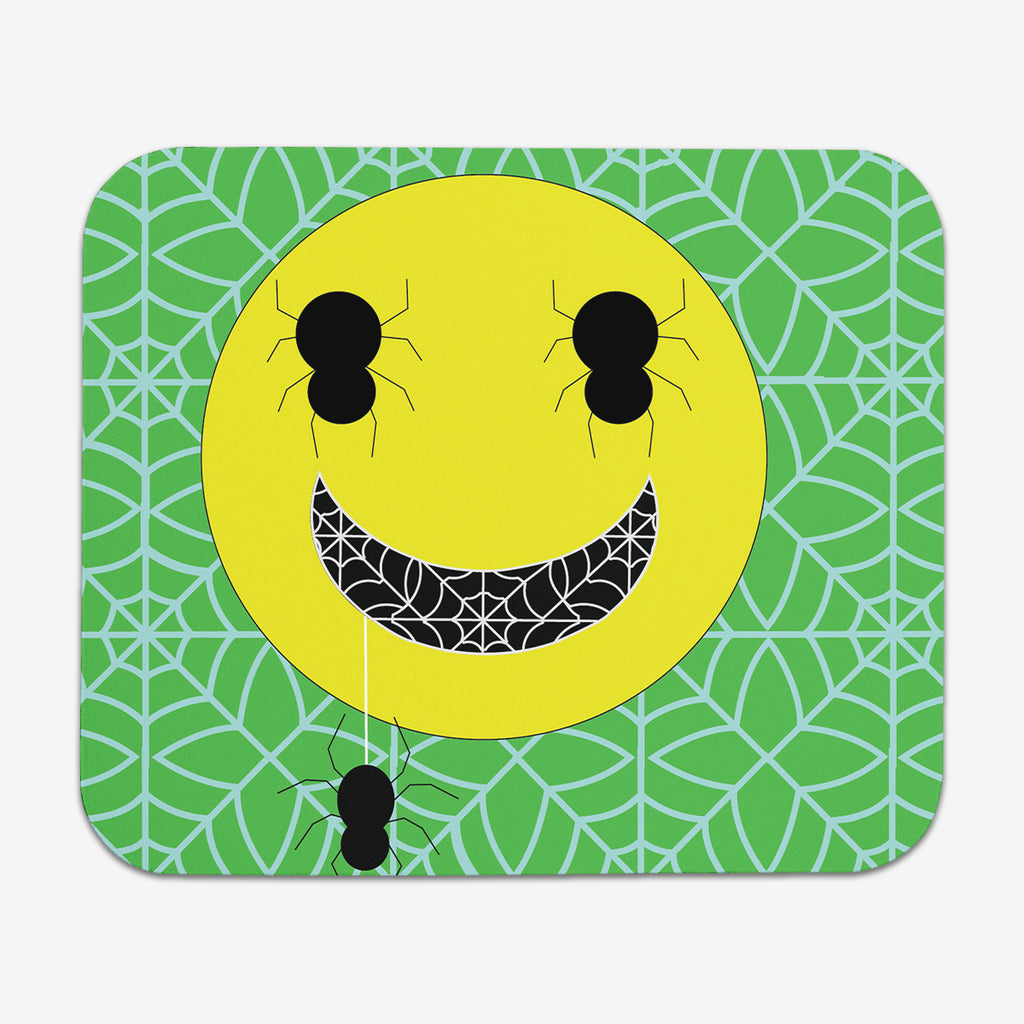 Smiley Spider Face Mousepad - Spook the Artist - Mockup