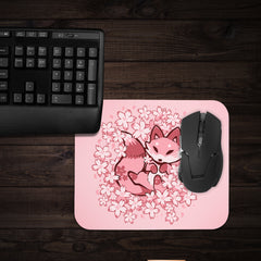 Cherry Blossom Fox Mousepad