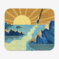 Shimmery Sunset Strokes Mousepad - TigaTiga - Mockup