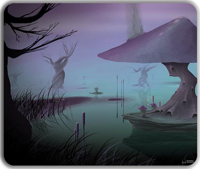 Mushroom Swamp Mousepad - Mundane Massacre - Mockup