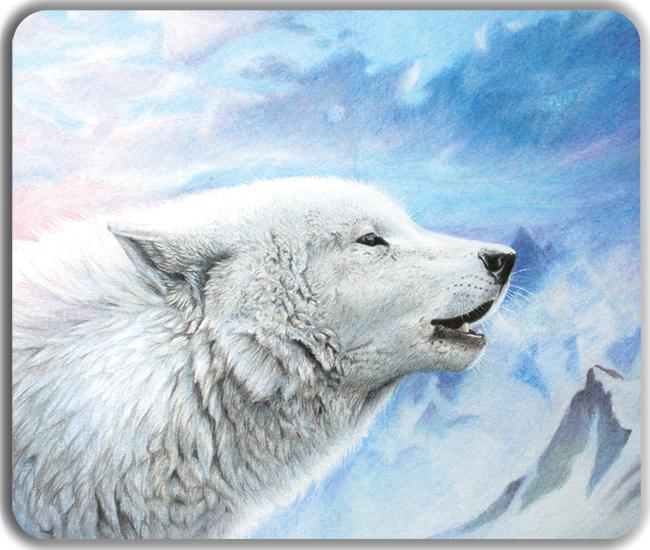 Waking the White Wolf Mousepad - Schiraki - Mockup