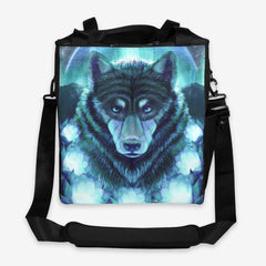 Gaming crate of Requiem For Paradise by Chloe Janowski. A large blue and black wolf face surrounded by blue flowers.
