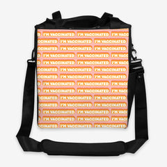 A pink gaming crate with an orange and white bubble text pattern. The text that reads “I’m Vaccinated” is in white. Each of these has orange behind them, from the lightest shade to the darkest shade.orange and white bubble text pattern. The text that reads “I’m Vaccinated” is in white. Each of these has orange behind them, from the lightest shade to the darkest shade.